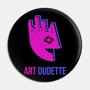 Art Dudette In Pink And Blue Pin