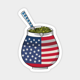 Yerba Mate USA Flag Magnet