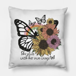 Butterfly WITH Sunflower Pillow