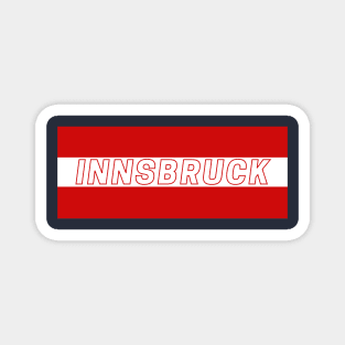 Innsbruck City in Austria Flag Colors Stripes Magnet