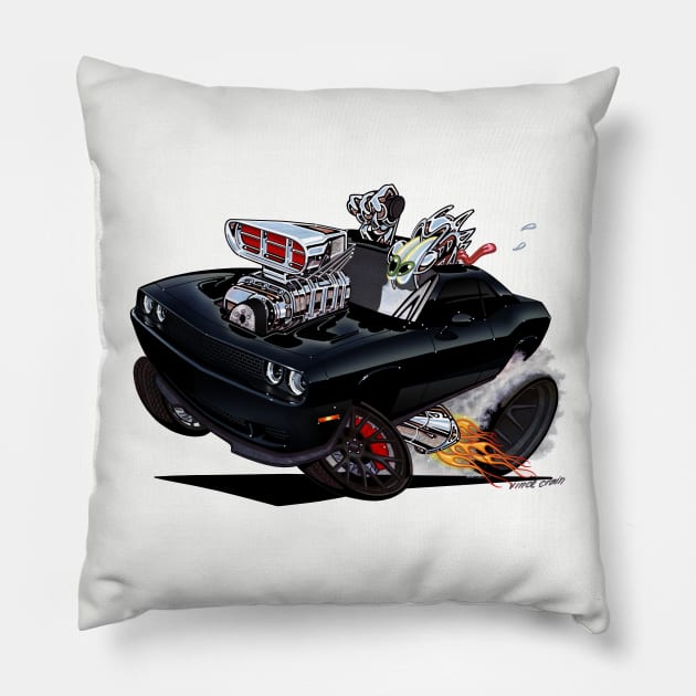 Challenger HELLCAT Black Pillow by vincecrain