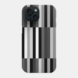 Monochrome Geometric Stripes in Blocks Phone Case