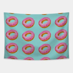 Watercolor donuts pattern - pink and blue background Tapestry