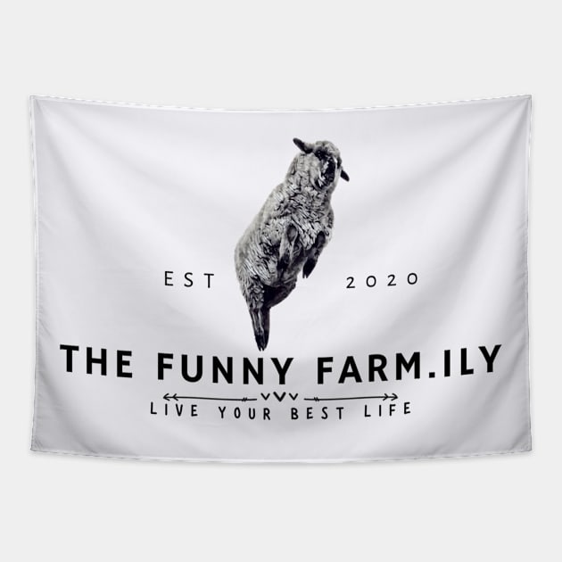 Live Your Best Life and Bounce With Blueberry at The Funny Farm.ily Tapestry by The Farm.ily