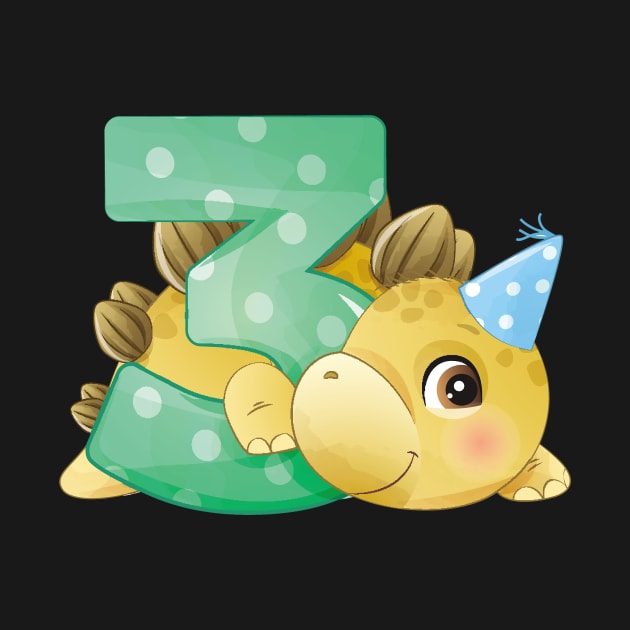 3rd Birthday Cute Little Dinosaur by My_Store