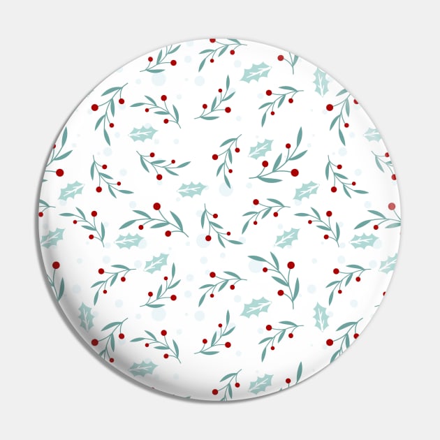 Mistletoe Pattern Pin by Hispaniola-Fineart
