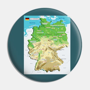 Physical map of Germany Pin