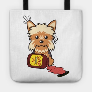 Naughty Yorkshire Terrier Spilled BBQ Sauce Tote