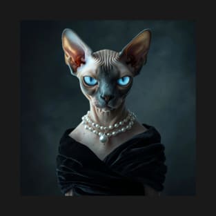 Sphynx In A Black Dress T-Shirt