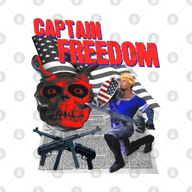 Captain Freedom Off Brand Parody Boot Knock Off Funny Meme Super Hero by blueversion