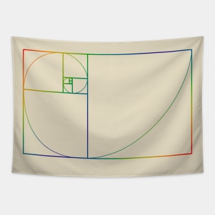 Fibonacci spiral – rainbow Tapestry