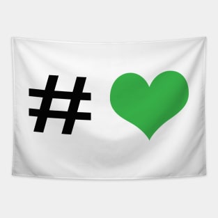 Hashtag green heart Tapestry