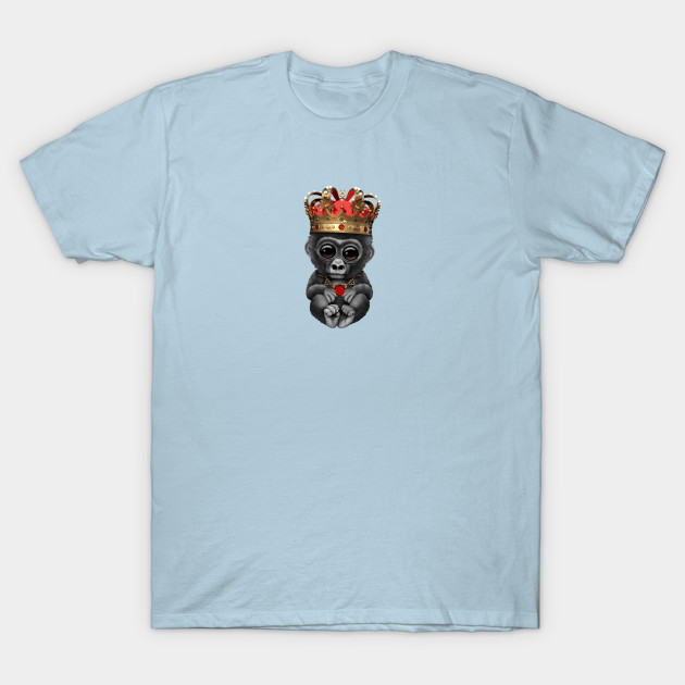 Discover Cute Royal Gorilla Wearing Crown - Baby Gorilla - T-Shirt