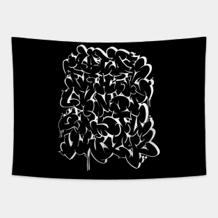 Graffiti ABC - Alphapet Series #1 - Bubbles - black Tapestry