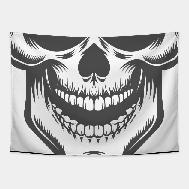 Skull Face Tapestry by aquariart