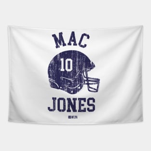 Mac Jones New England Helmet Font Tapestry