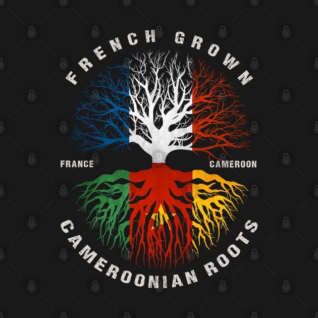 French Grown Cameroonian Roots Cameroon Flag by heart teeshirt