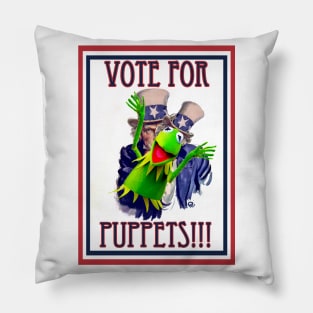 Vote 4 Puppets Pillow