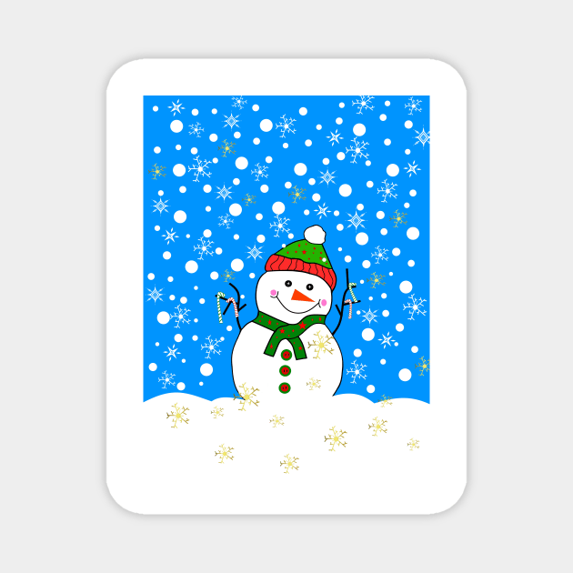 LET It Snow Merry Christmas Snowman Magnet by SartorisArt1