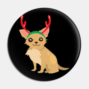 Christmas dog with reindeer antlers Pin