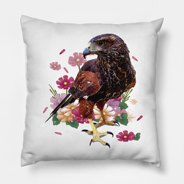 Parabuteo unicinctus Pillow by obscurite