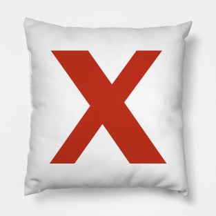 Letter x in Red Text Minimal Typography Pillow