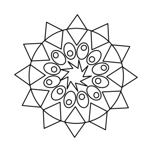 Simple Mandala design to Color T-Shirt