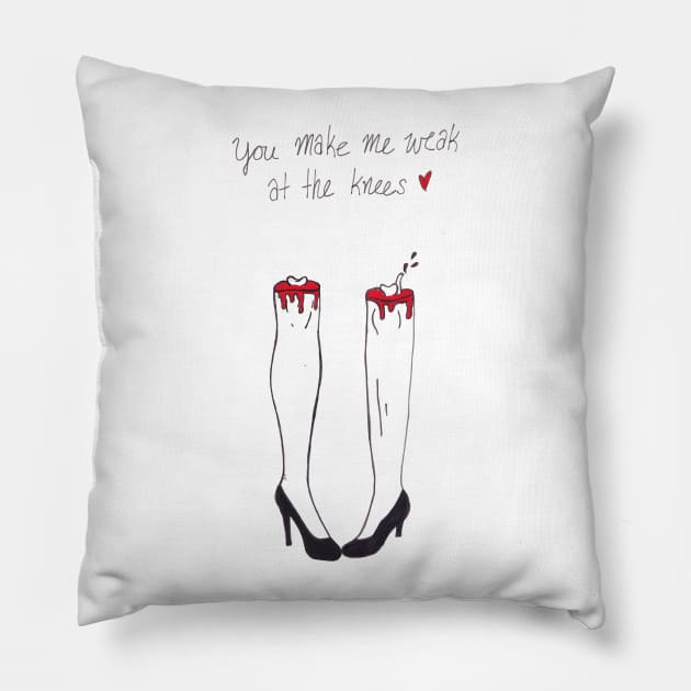 Weak at the knees Pillow by marissafv