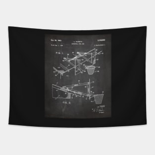 Basketball Patent - Basketball Player Coach Team Art - Black Chalkboard Tapestry