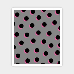 Pink, Grey and Black Polka Dots Spots Magnet