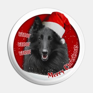 Merry Christmas Belgian shepherd Pin