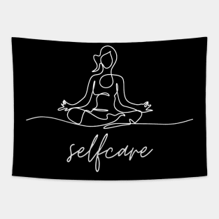 Selfcare | Cute Yoga | Inspirational Meditation Tapestry