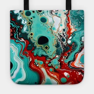 Teal and Crimson Fluid Color Mix Tote