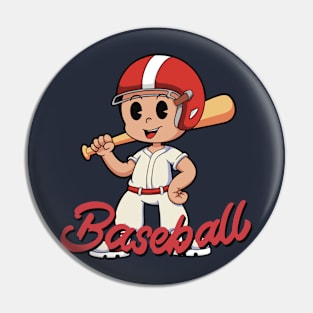 Cute Baseball Boy for Kids Pin