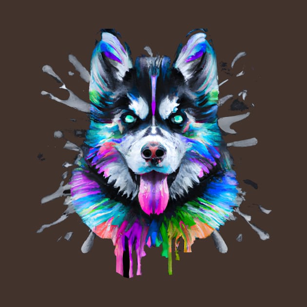 Siberian Husky Happy Dog Colorful Graphic by Furrban