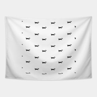 Simple black and white dachshund pattern Tapestry