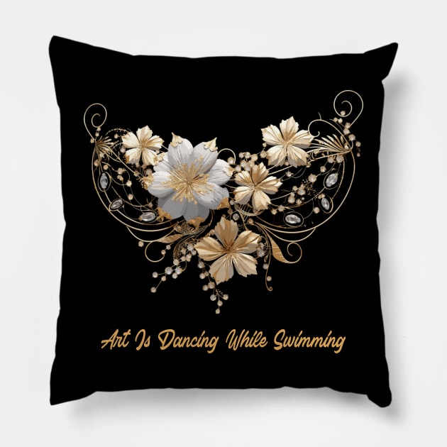 artistic swimming, synchronized swimming, golden dancers v10 Pillow by H2Ovib3s