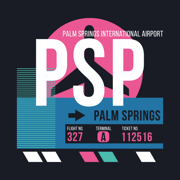 Palm Springs (PSP) Airport Code Baggage Tag A by SLAG_Creative