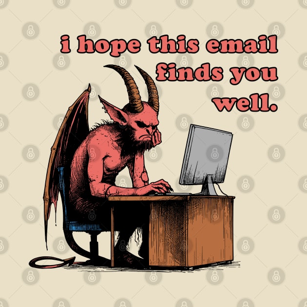 I Hope This Email Finds You Well - Meme, Demon, Ironic, Funny by SpaceDogLaika