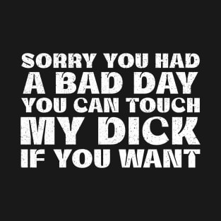 Offensive Sorry You Had A Bad Day You Can Touch My Dick If You Want T-Shirt