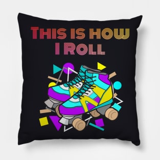 80's Retro Style roller skates Pillow