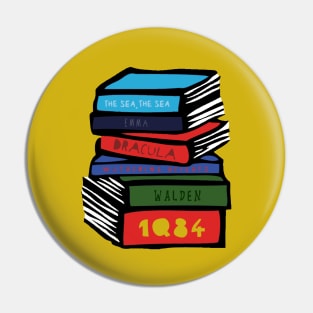 Classic Book Stack Pin