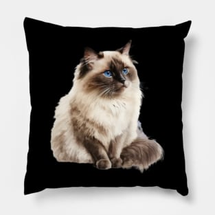 Birman Cat Lovers watercolor Pillow