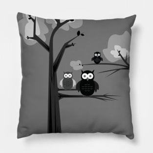 Black & White Owls Pillow