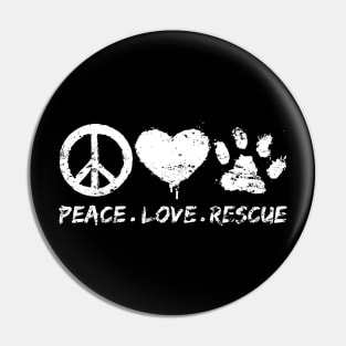 Retro Adopt Dog Cat Animals Peace Love Rescue Pin