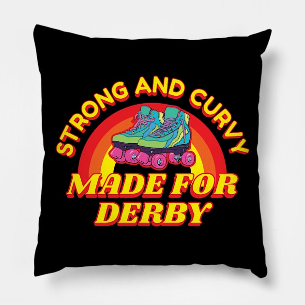 Rollergirl Strong And Curvy Made For Derby Pillow by Dr_Squirrel