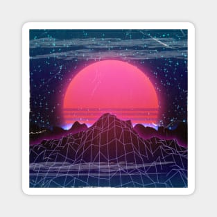 Synthwave Sunset Magnet