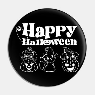 Happy Halloween Cats Pin