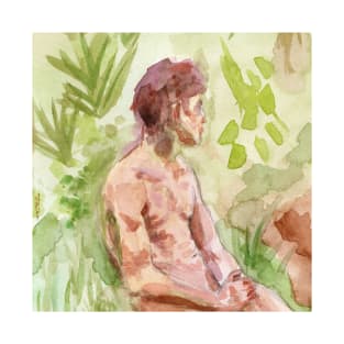 By The Lake, Watercolour Figure Painting T-Shirt