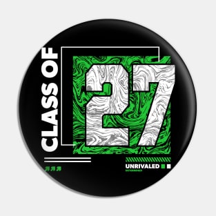 Class of 2027 Urban Streetwear // Graduation Class of '27 Green Pin